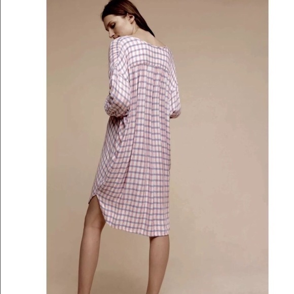 Anthropologie Saturday Sunday Plaid 3/4 Button Front Tunic Dress - Picture 3 of 15